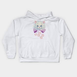 Pastel Cat Cross Stitch Kids Hoodie